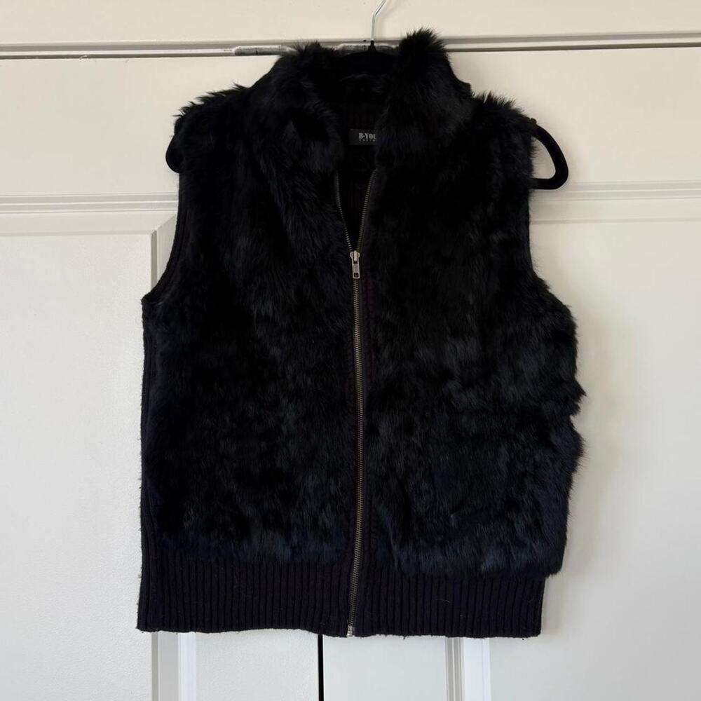 Real rabbit fur knit vest